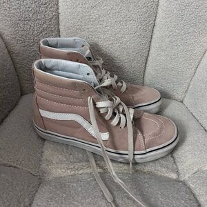 Vans Women's High-Top Sneakers in Soft Pink and White